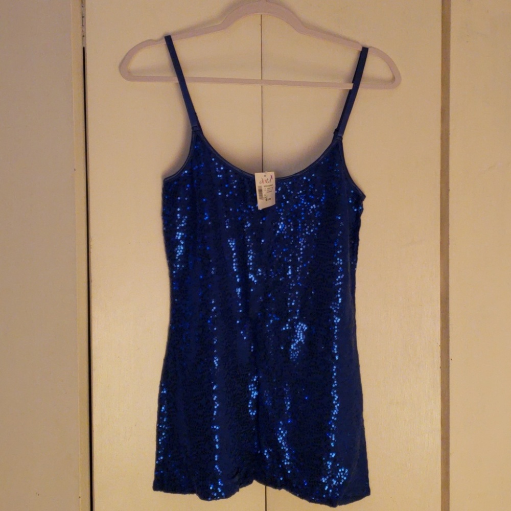 Blue Sequin Tank